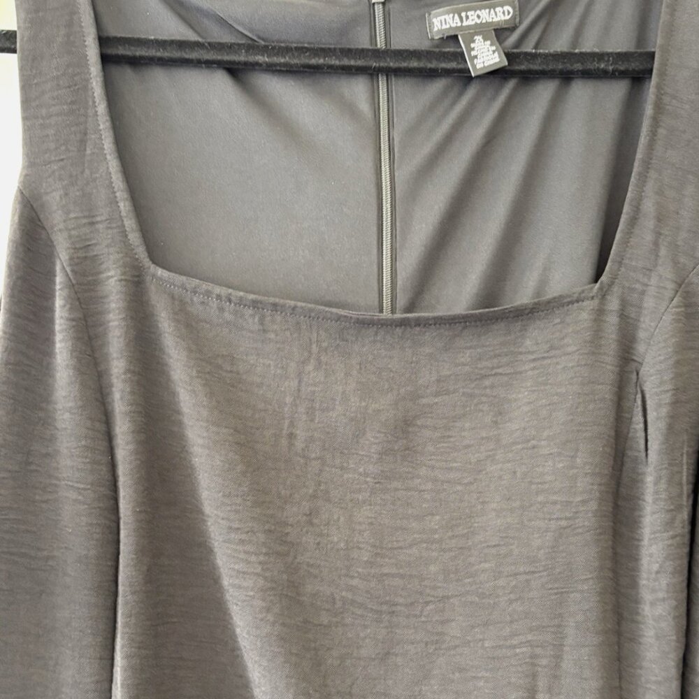 Nina Leonard Women’s Sleeveless Belted Dress Black 2X Pockets Plus Size - Picture 6 of 9